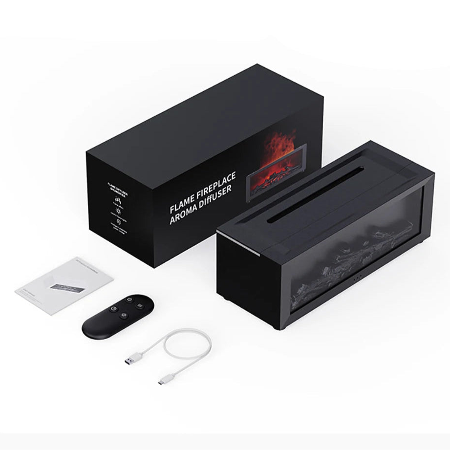 Humidificador com Efeito de Chama - com Difusor de Aromas e Comando Humidificador com Efeito de Chama - com Difusor de Aromas e Comando